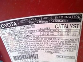 1998 TOYOTA TACOMA BURGUNDY STD CAB, 2.4L, MT 2WD.  Z24884